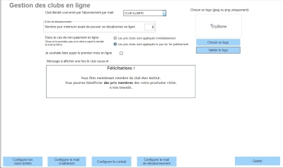 La carte tarif