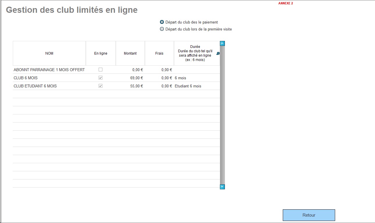 La carte tarif La carte tarif